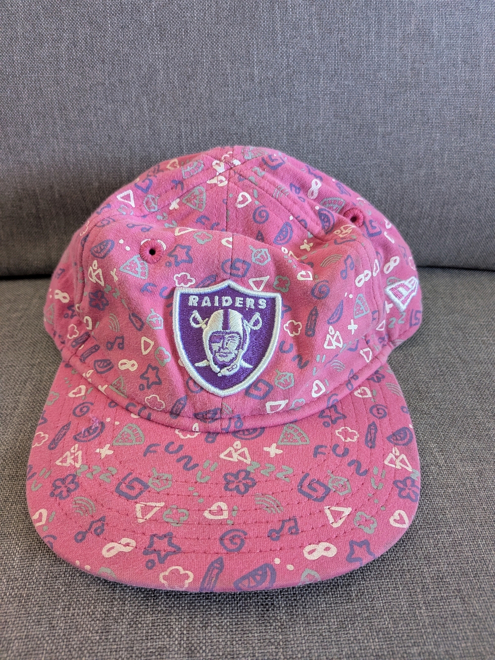 New Era Raiders Pink Purple Toddler 9FORTY New Era Cap Hat with Pattern Girls